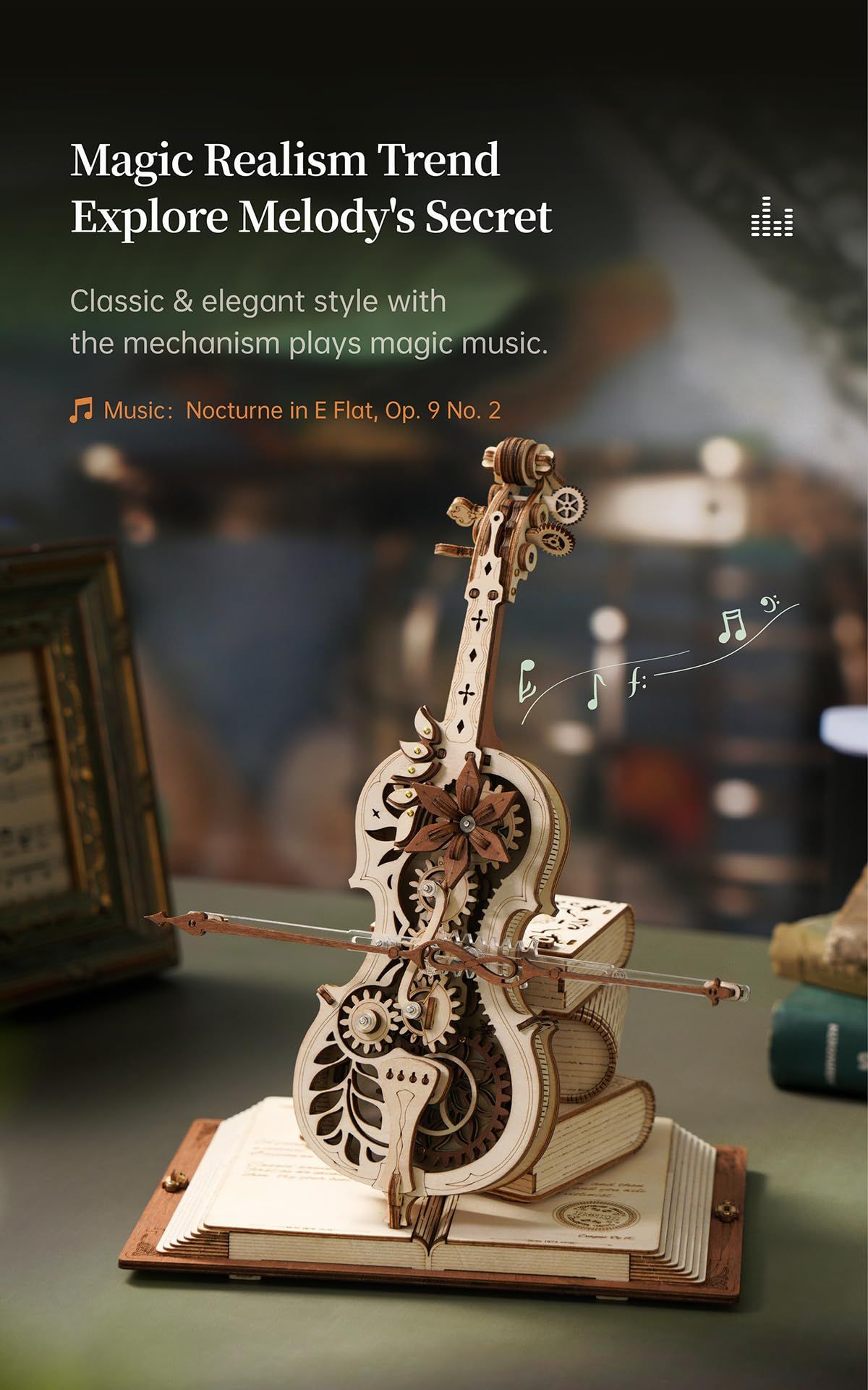  Mô Hình Gỗ 3D Lắp Ráp ROBOTIME ROKR Đàn Cello Ma Thuật (199 mảnh, Magic Cello) AMK63 – WP257 