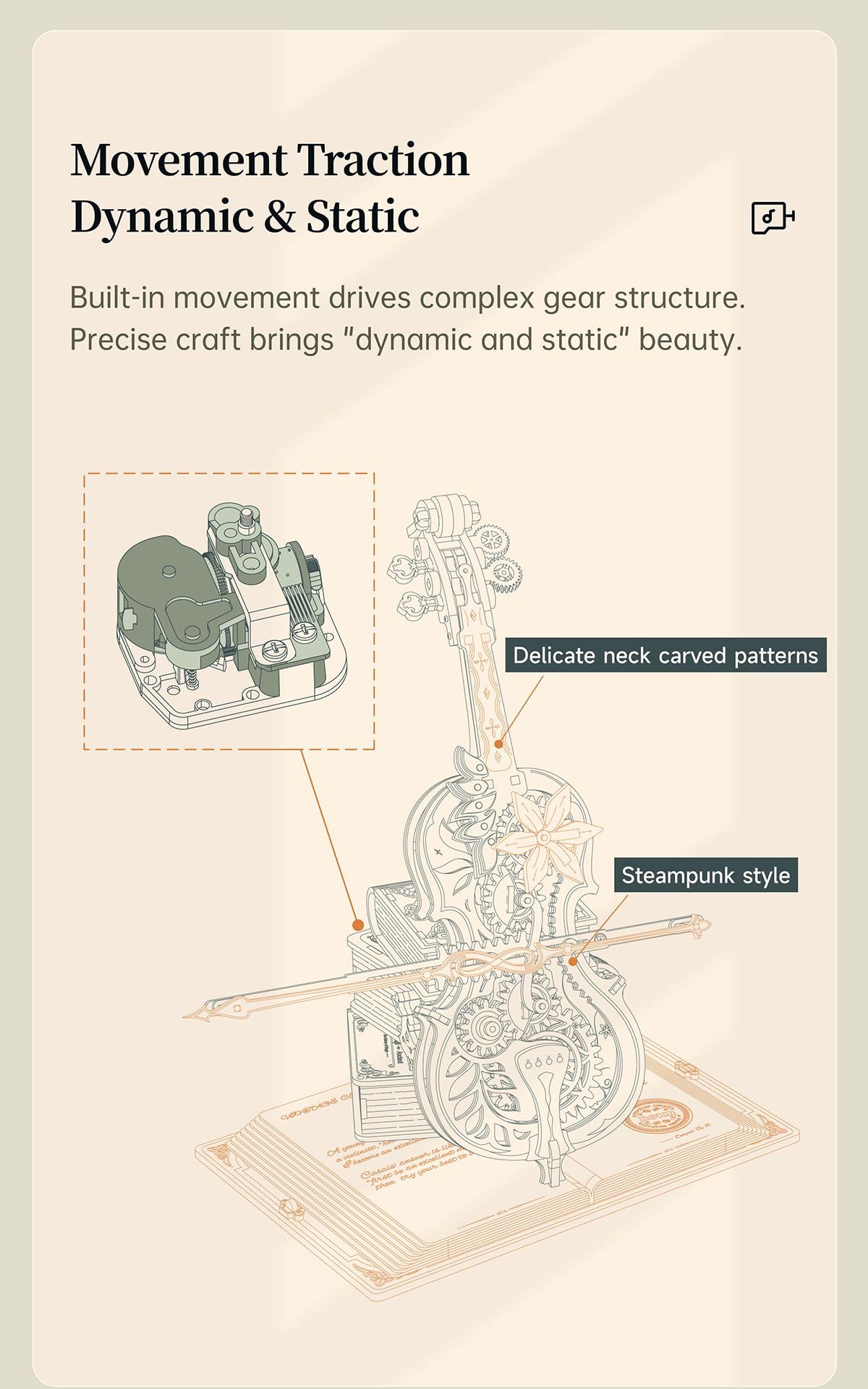  Mô Hình Gỗ 3D Lắp Ráp ROBOTIME ROKR Đồng Hồ Treo Tường Tình Yêu (231 mảnh, Romantic Note Wall Clock) LC701 – WP242 
