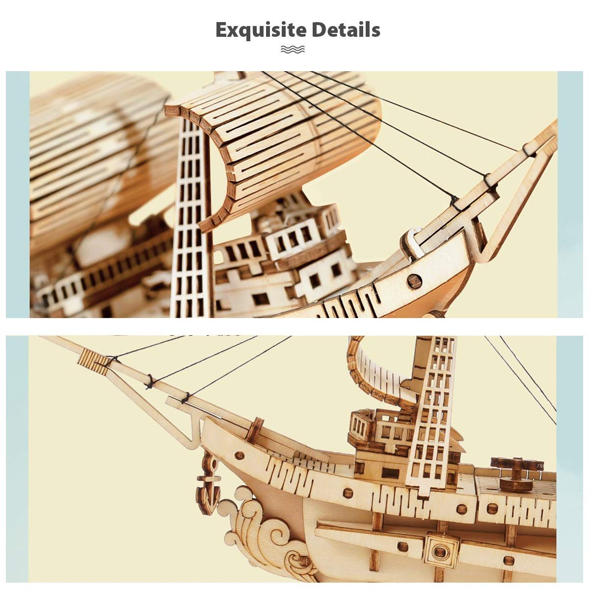  Mô Hình Gỗ 3D Lắp Ráp ROBOTIME Tàu Đánh Cá (188 mảnh, The Fishing Ship) TG308 - WP141 