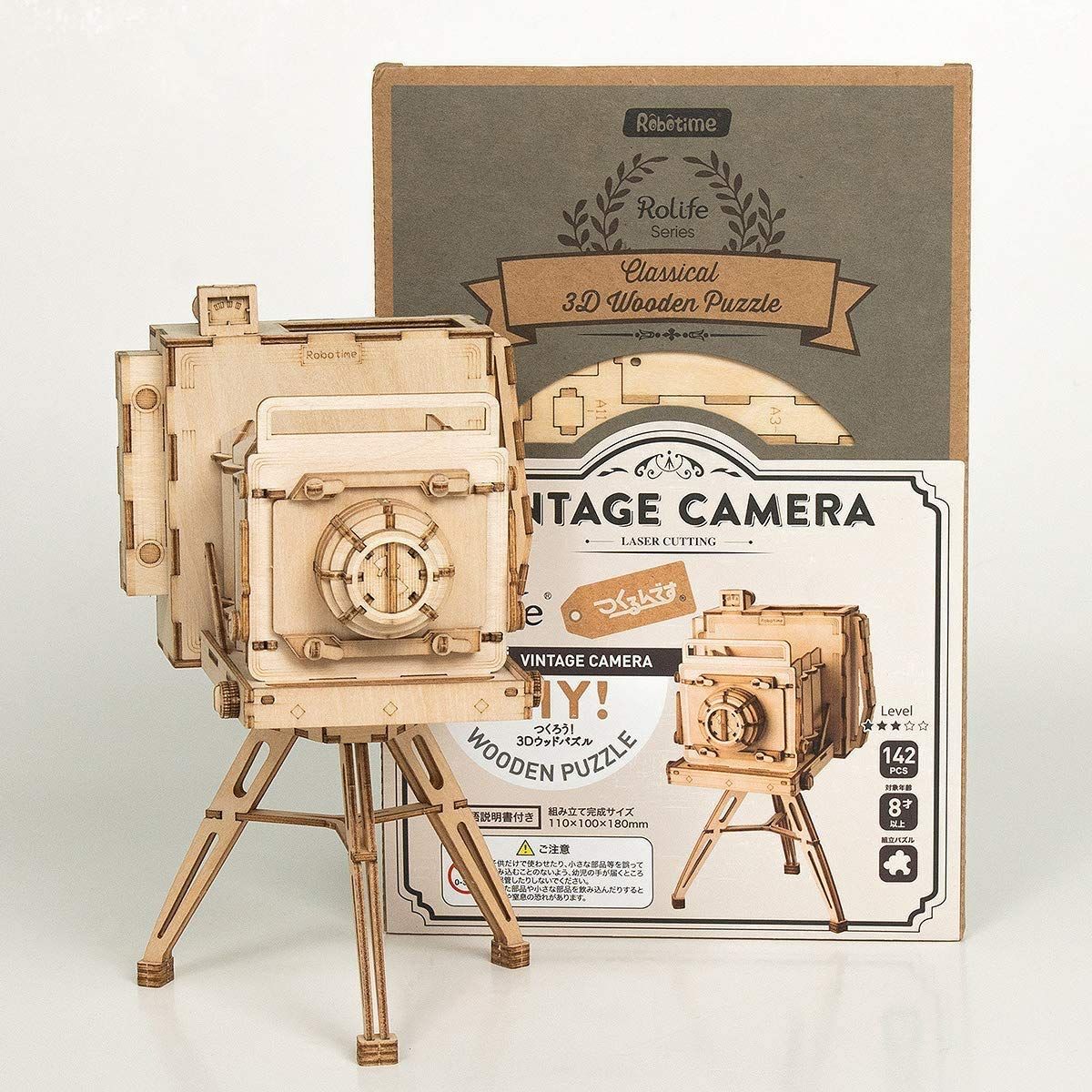  Mô Hình Gỗ 3D Lắp Ráp ROBOTIME Máy Chụp Ảnh Cổ Điển (183 mảnh, Vintage Camera) TG403 – WP054 