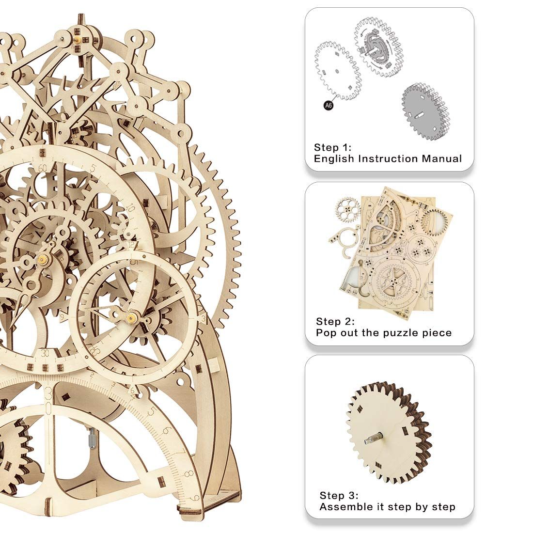  Mô Hình Gỗ 3D Lắp Ráp ROBOTIME Đồng Hồ Quả Lắc (170 mảnh, Pendulum Clock) LK501 - WP142 
