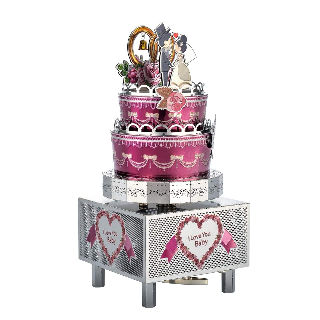  Mô Hình Kim Loại Lắp Ráp 3D Microworld Hộp Nhạc Bánh Kem Đám Cưới (100 mảnh, Wedding Cake) – MP817 