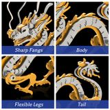  Mô Hình Kim Loại Lắp Ráp 3D Steel Warcraft Con Rồng (51 mảnh, Màu Bạc Vàng, Dragon) - SW045 