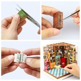  Mô Hình Gỗ 3D Lắp Ráp ROBOTIME DIY Dollhouse Nhà Tí Hon (221 mảnh, Sam's Study) DG102 – WP041 