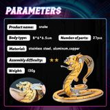  Mô Hình Kim Loại Lắp Ráp 3D Steel Warcraft Con Rắn (27 mảnh, Màu Bạc Vàng, Snake) - SW046 