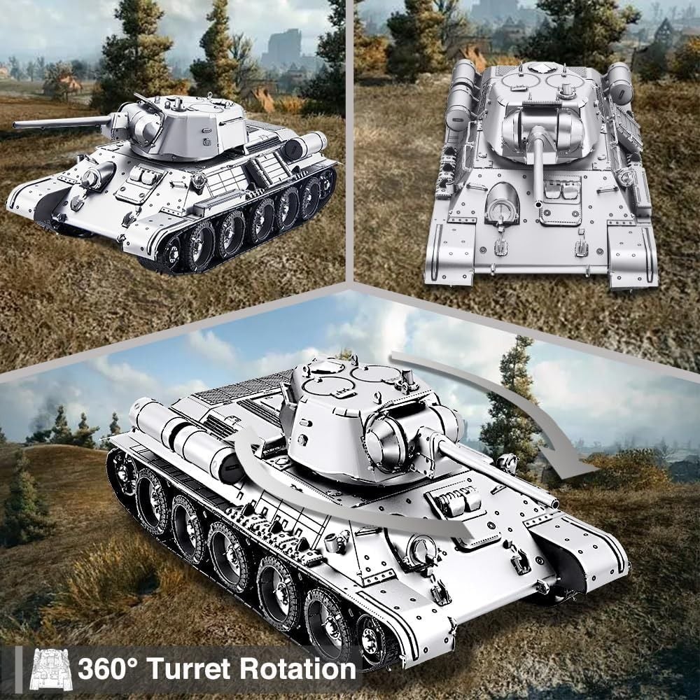  Mô Hình Kim Loại 3D Lắp Ráp Piececool Xe Tăng Chiến Đấu T-34/76 (Tỉ Lệ 1:48, 308 mảnh, T-34/76, 308 mảnh, Medium Tank) HP358-SK - MP1231 