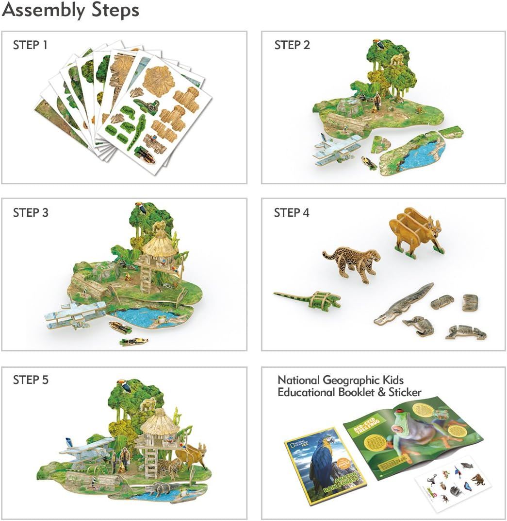  Mô Hình Giấy 3D Lắp Ráp CubicFun Khu Rừng Mưa Nhiệt Đới Amazon (43 mảnh, National Geographic Amazon Rain Forest) DS0979h - PP054 