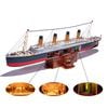 Mô Hình Kim Loại Lắp Ráp 3D MU Tàu Titanic (581 mảnh, Đế Gỗ, Đèn LED) MY-N007 – MP1281