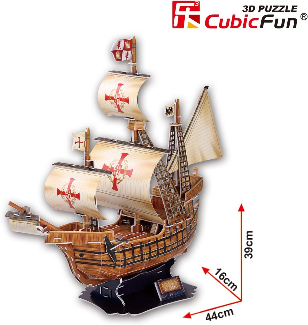  Mô Hình Giấy 3D Lắp Ráp CubicFun Thuyền Santa Maria (113 mảnh) T4008h - PP046 
