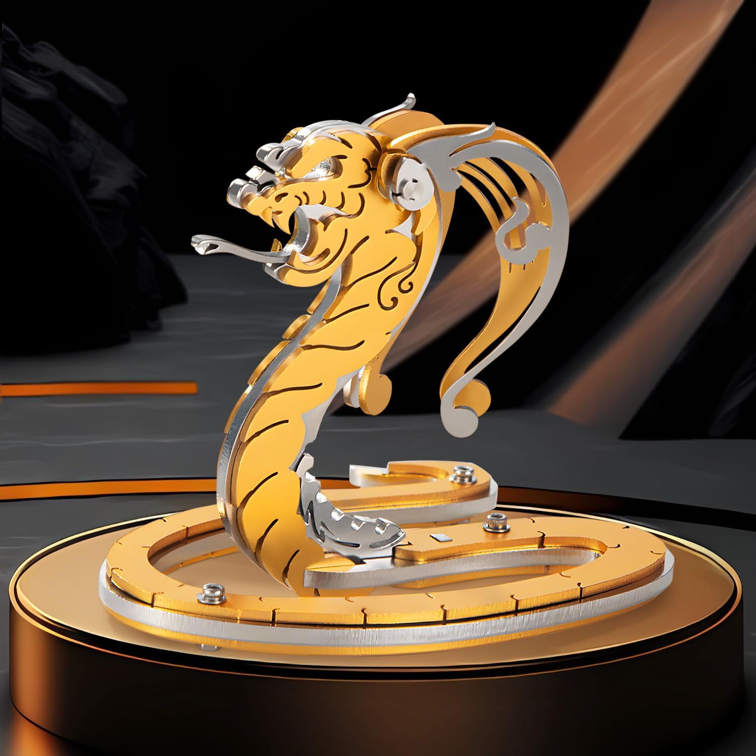  Mô Hình Kim Loại Lắp Ráp 3D Steel Warcraft Con Rắn (27 mảnh, Màu Bạc Vàng, Snake) - SW046 