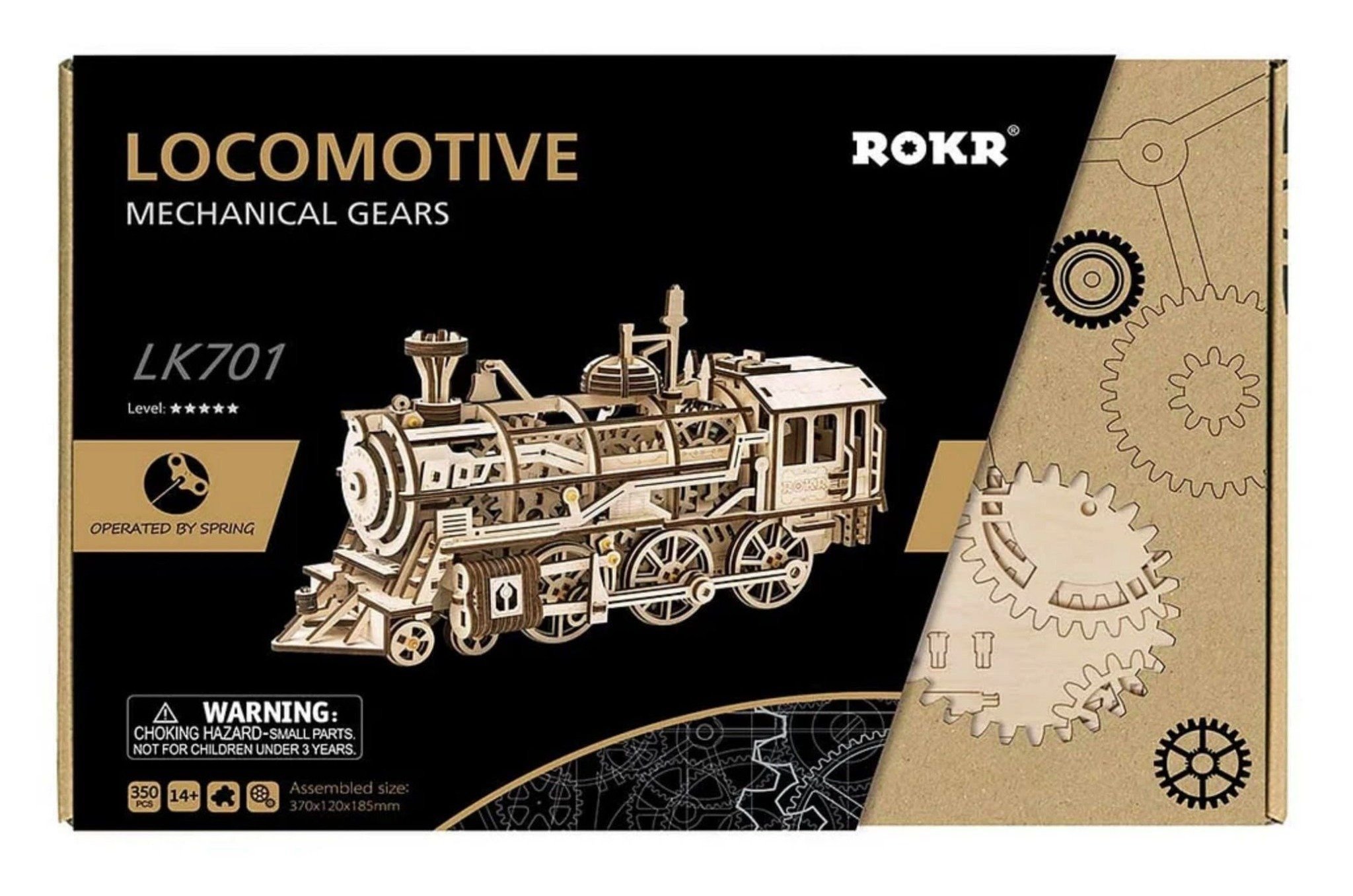  Mô Hình Gỗ 3D Lắp Ráp ROBOTIME Đầu Máy Xe Lửa Hơi Nước (349 mảnh, Steam Locomotive) LK701 – WP001 