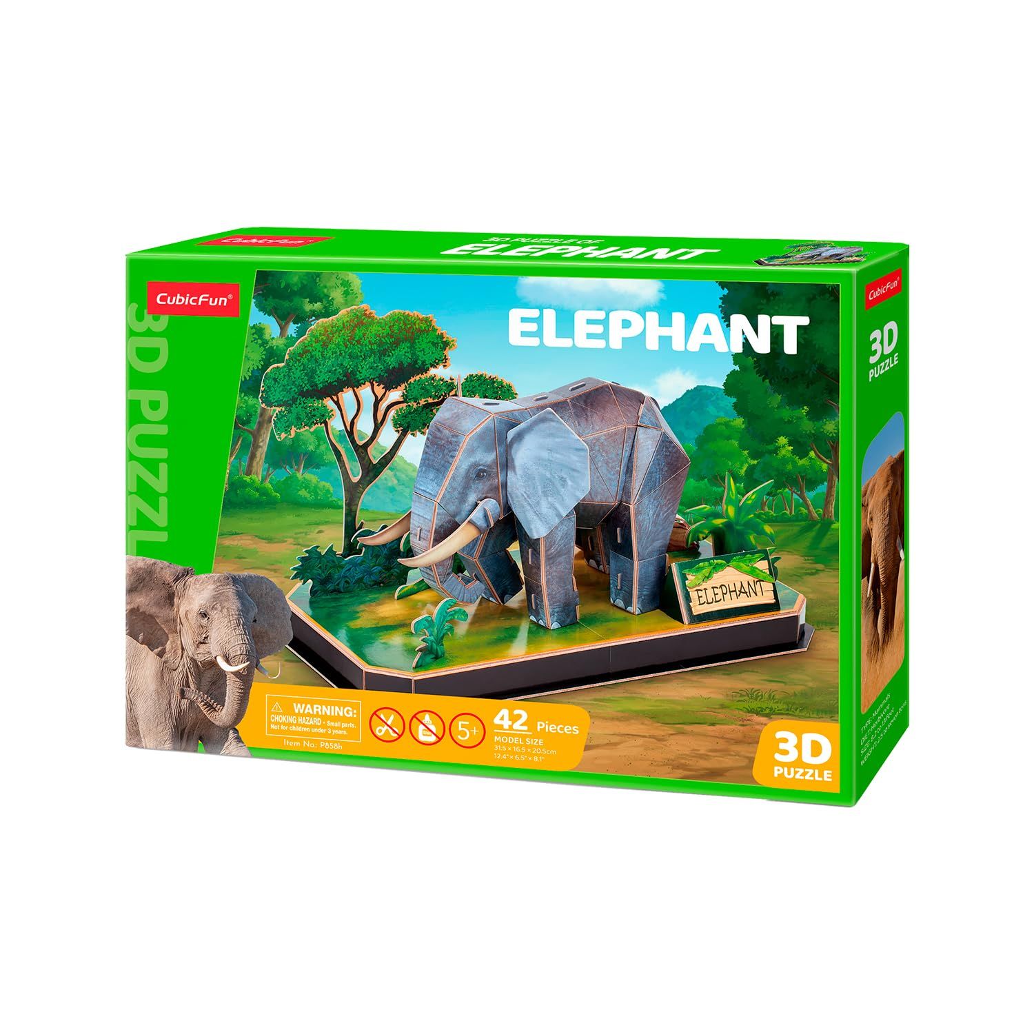  Mô Hình Giấy 3D Lắp Ráp CubicFun Con Voi (42 mảnh, Elephant) P858h - PP005 