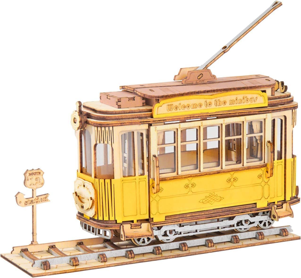  Mô Hình Gỗ 3D Lắp Ráp ROBOTIME Xe Điện Cổ Điển (92 mảnh, Classic Cable Car) TG505 – WP185 