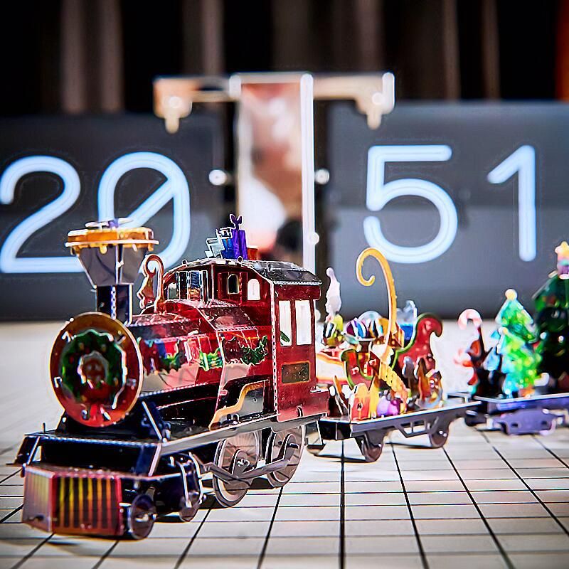  Mô Hình Kim Loại 3D Lắp Ráp Metal Head Đoàn Tàu Lửa Giáng Sinh (200 mảnh, Winter Holiday Train) – MP1100 