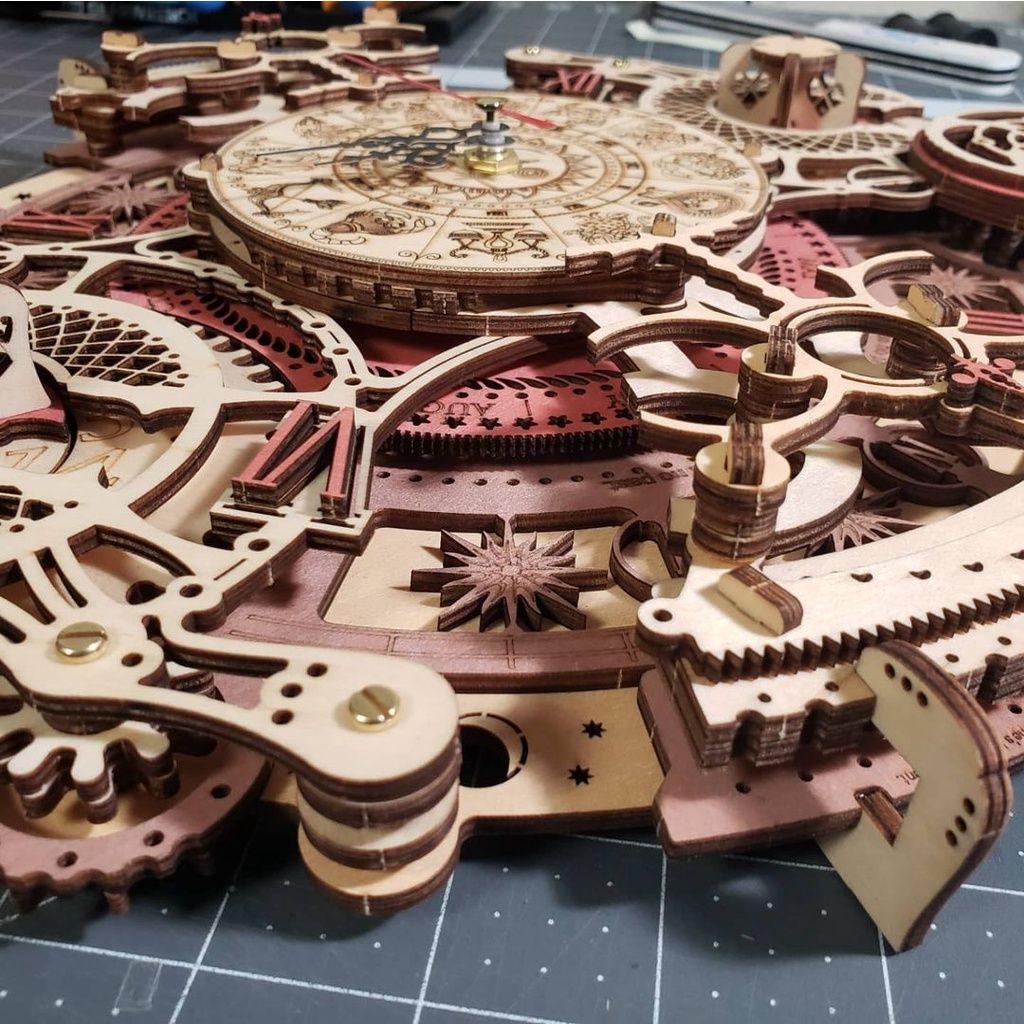  Mô Hình Gỗ 3D Lắp Ráp ROBOTIME ROKR Đồng Hồ Cung Hoàng Đạo (168 mảnh, Zodiac Wall Clock) LC601 – WP203 