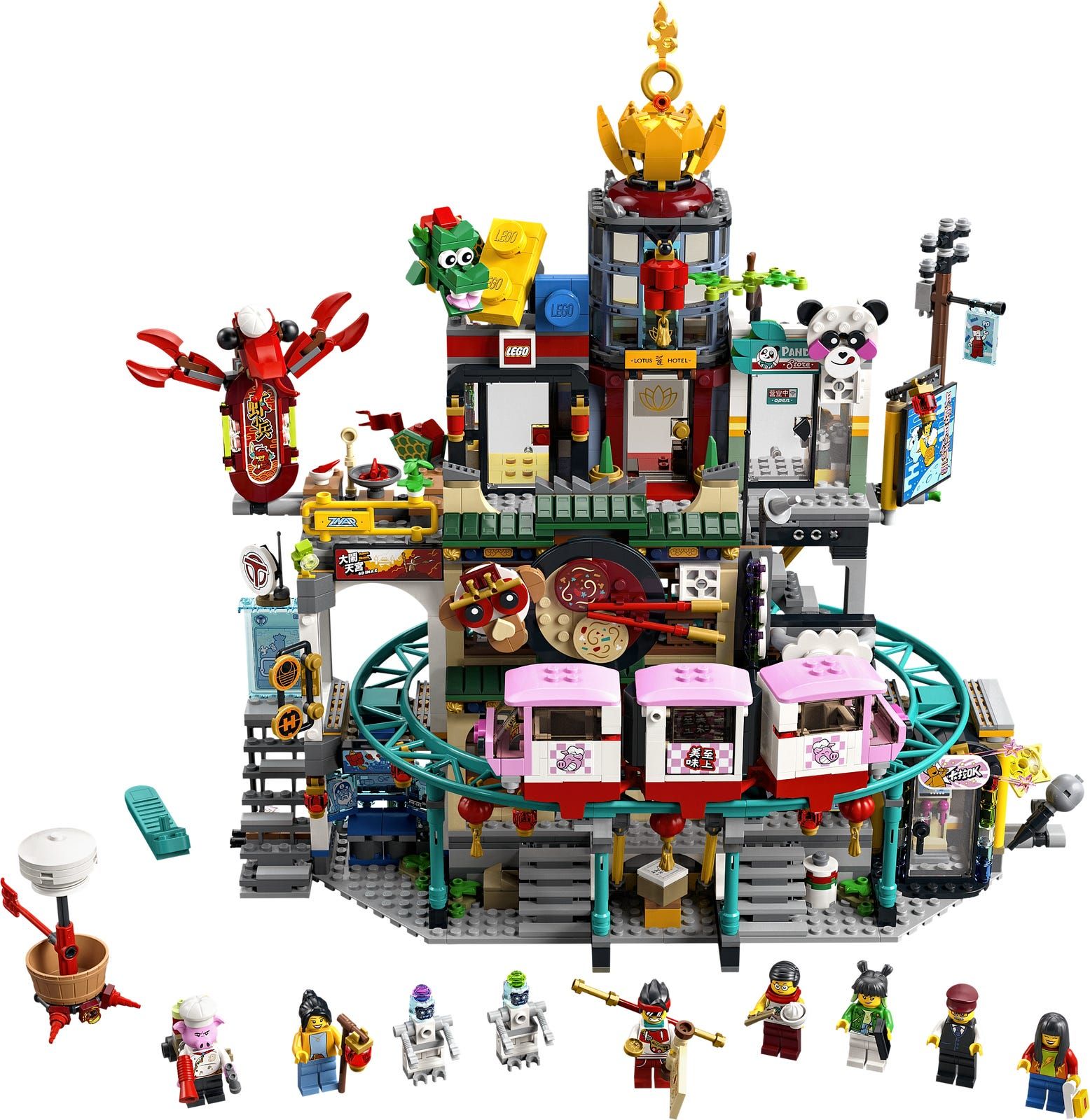  Mô Hình Nhựa 3D Lắp Ráp OEM Monkie Kid Phố Lồng Đèn (2187 mảnh, Lego 80066 The City of Lanterns) 86999 - LG0144 
