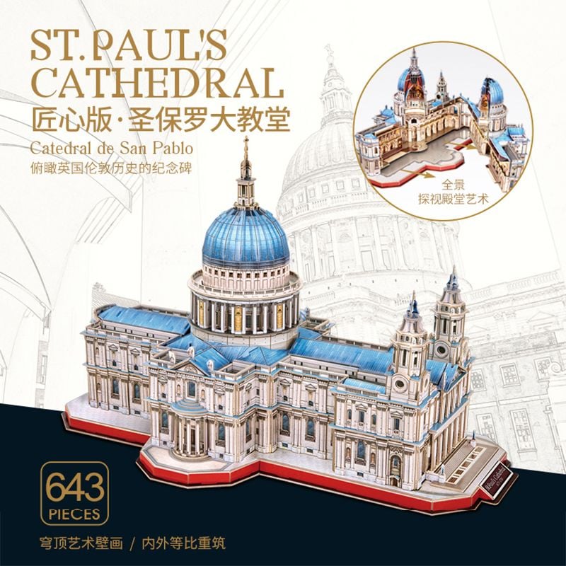  Mô Hình Giấy 3D Lắp Ráp CubicFun Nhà Thờ Thánh Paul MC270h (643 mảnh, St Paul's Cathedral) - PP034 