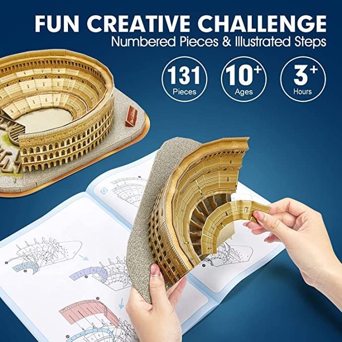  Mô Hình Giấy 3D Lắp Ráp CubicFun Đấu Trường La Mã (131 mảnh, National Geographic The Colosseum) DS0976h - PP057 