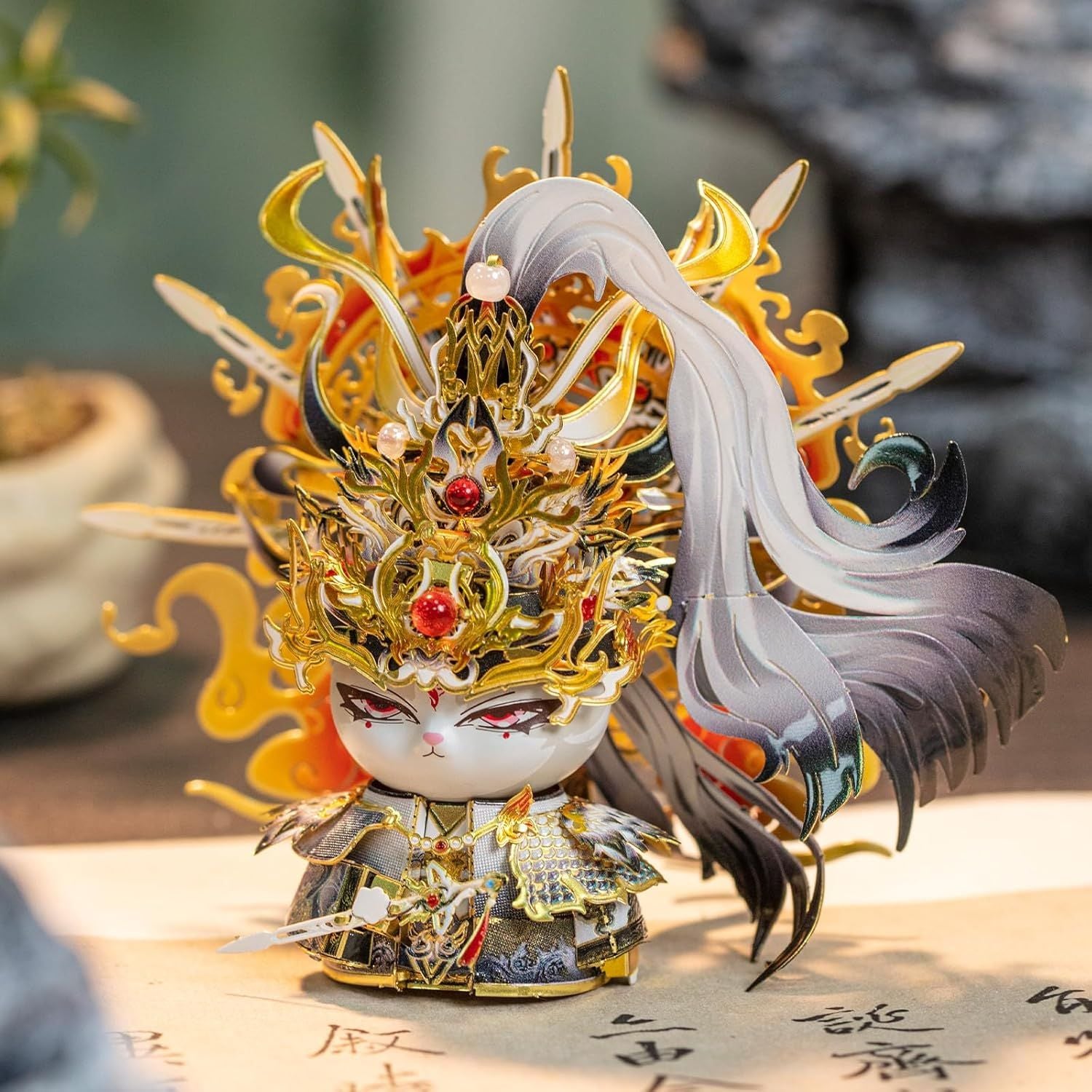  Mô Hình Kim Loại Lắp Ráp 3D MU Mèo Hoàng Đế (52 mảnh, The Emperor Kitty) YM-N146-N – MP1255 