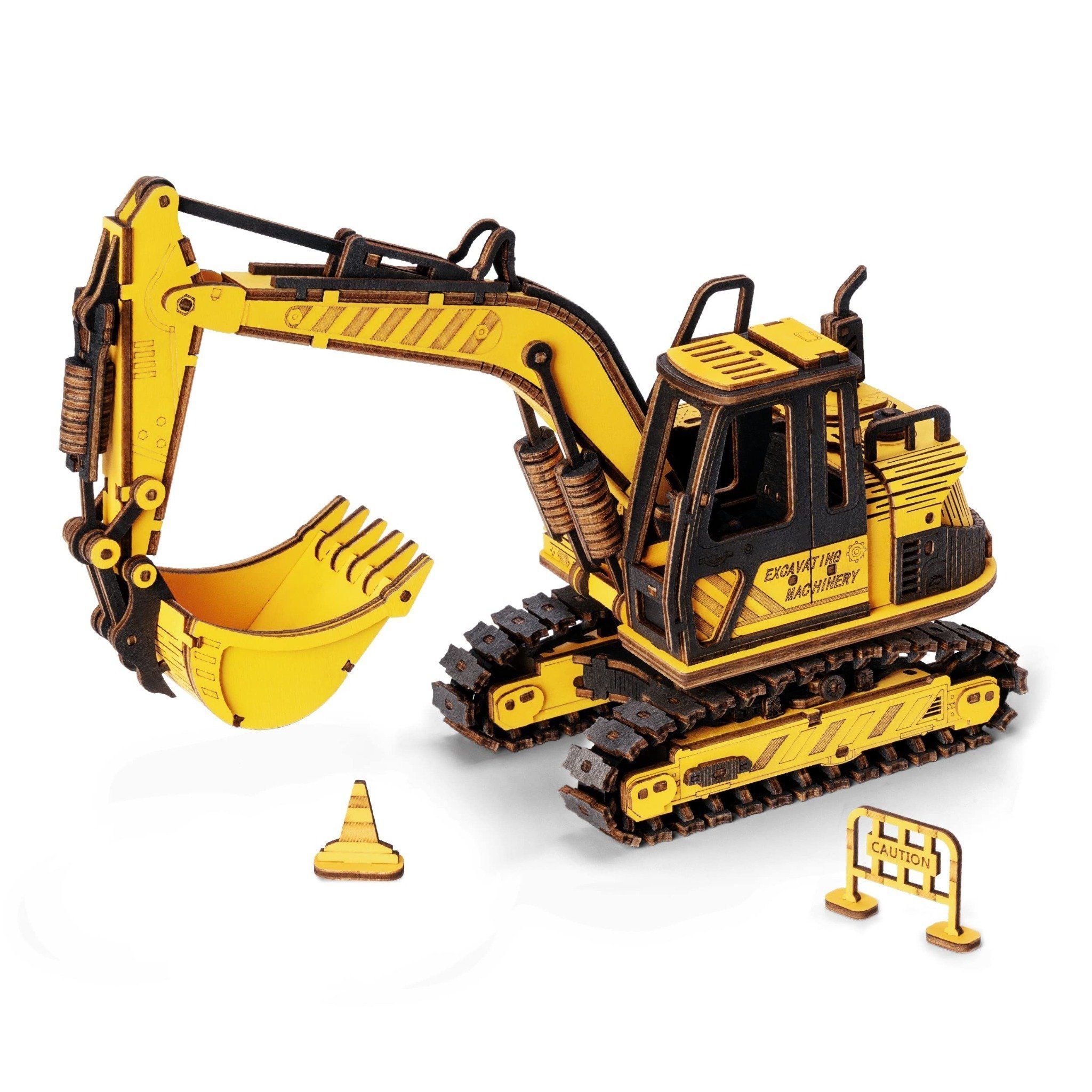  Mô Hình Gỗ 3D Lắp Ráp ROBOTIME ROKR Xe Máy Xúc (101 mảnh, Excavator) TG508K – WP247 