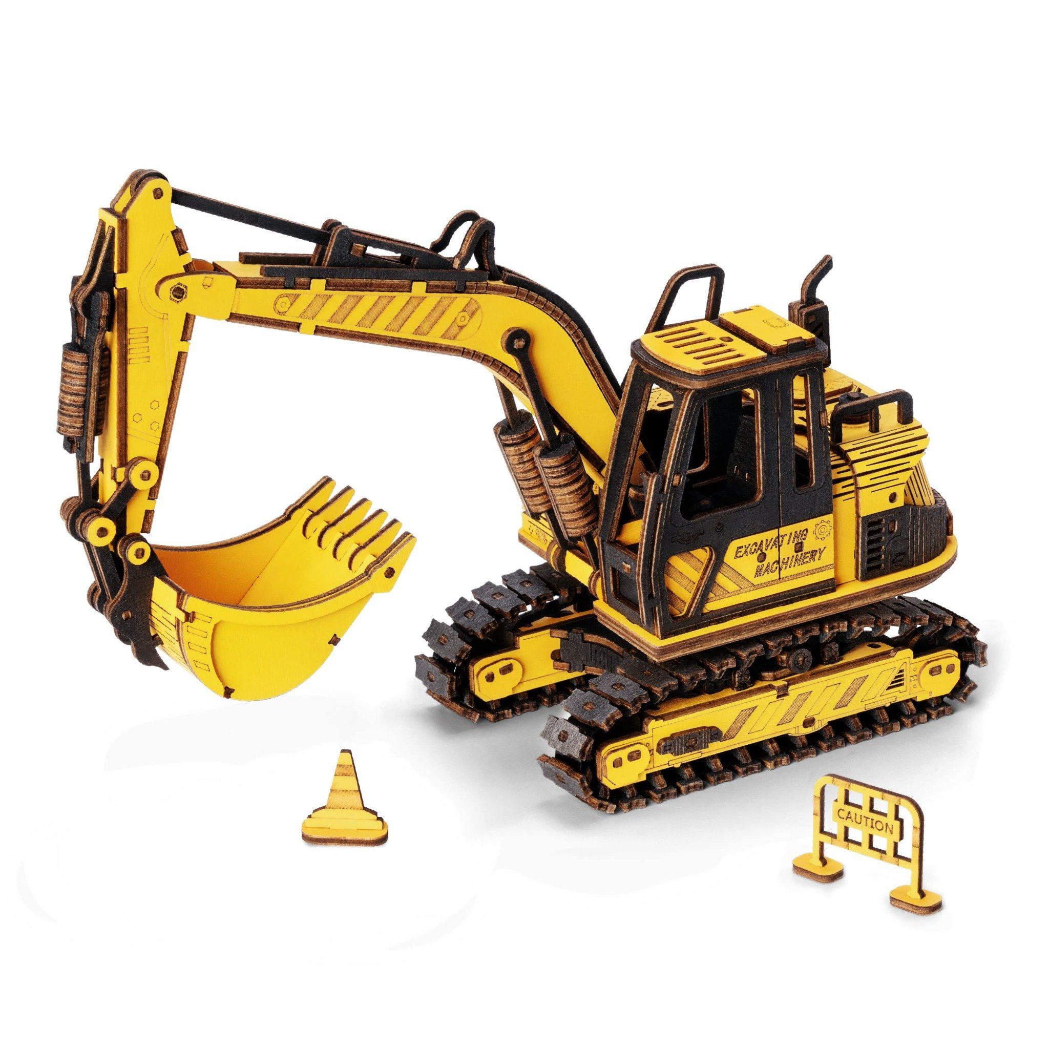  Mô Hình Gỗ 3D Lắp Ráp ROBOTIME ROKR Xe Máy Xúc (101 mảnh, Excavator) TG508K – WP247 