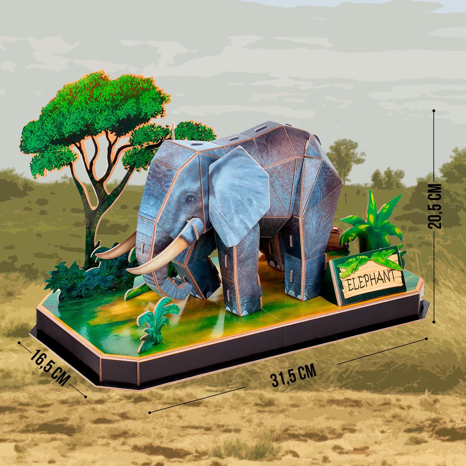  Mô Hình Giấy 3D Lắp Ráp CubicFun Con Voi (42 mảnh, Elephant) P858h - PP005 