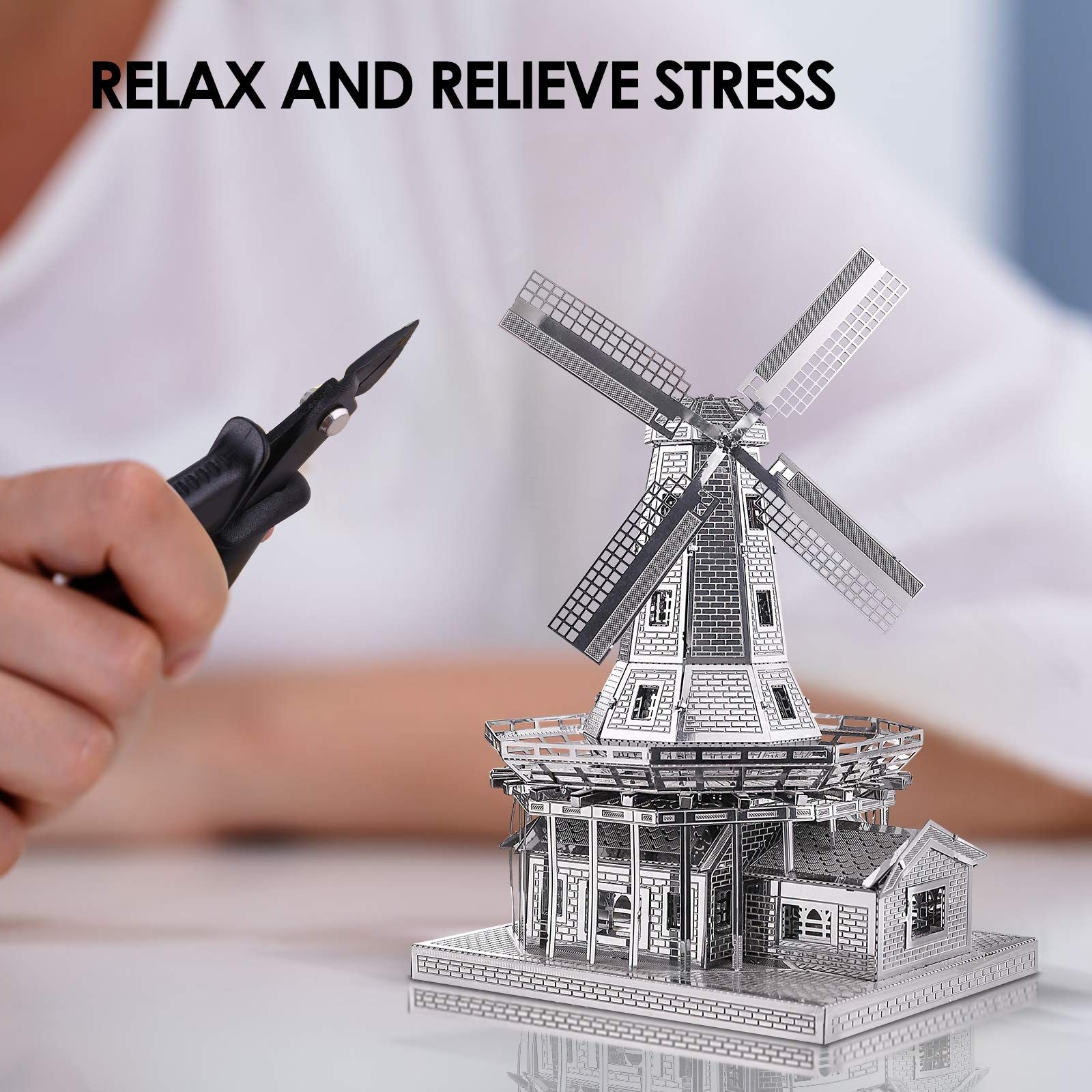  Mô Hình Kim Loại Lắp Ráp 3D Piececool Cối Xay Gió (89 mảnh, Dutch Windmill) HP012-S– MP375 