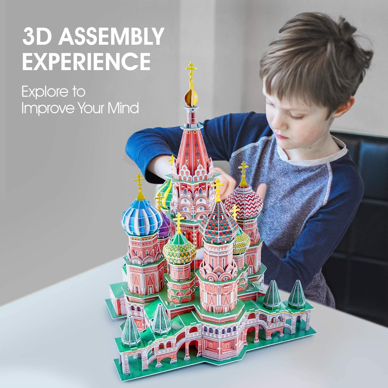  Mô Hình Giấy 3D Lắp Ráp CubicFun Nhà Thờ Chính Tòa Thánh Vasily (224 mảnh, Saint Basil's Cathedral, Đèn LED) L519h - PP076 