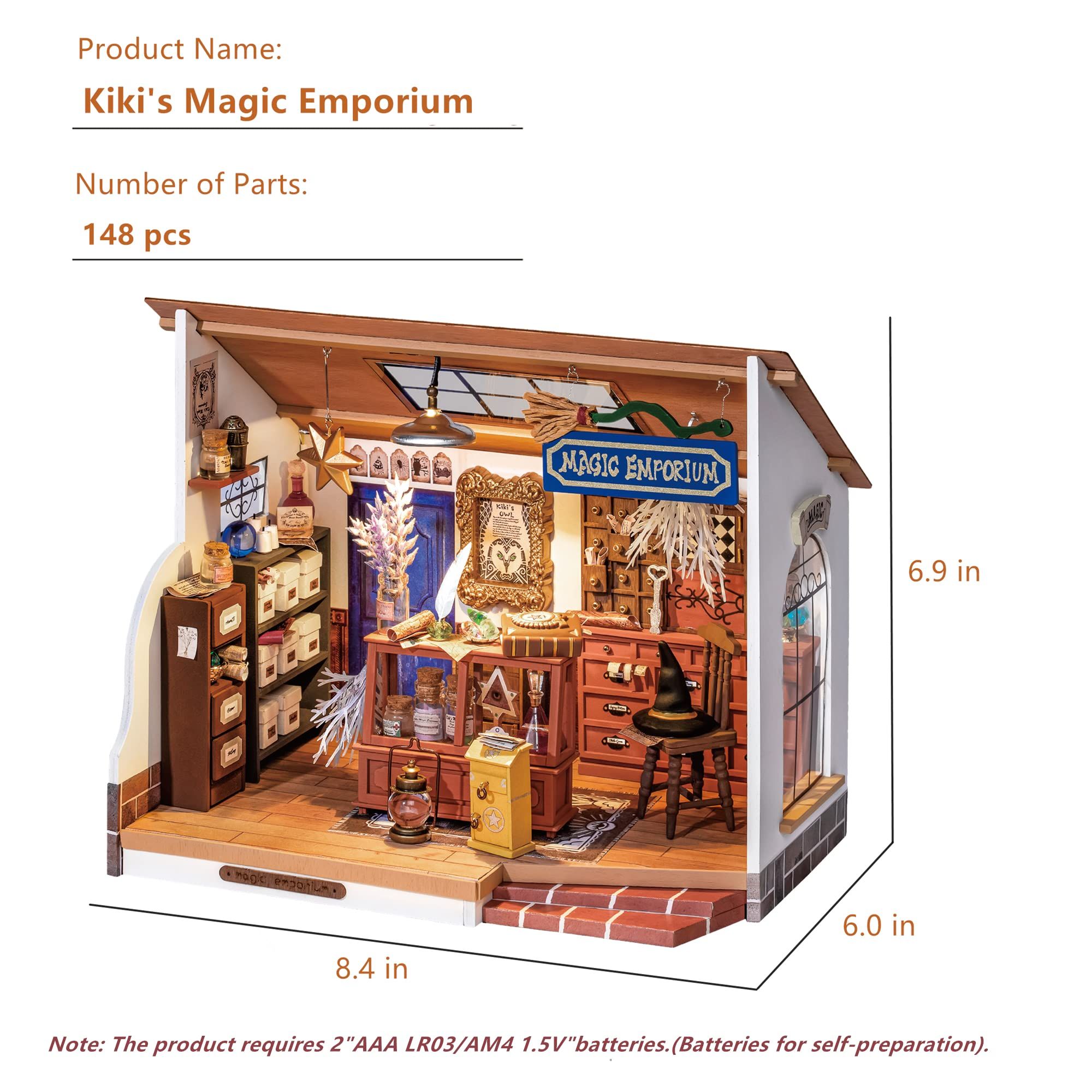  Mô Hình Gỗ 3D Lắp Ráp ROBOTIME ROLIFE Cửa Hàng Phép Thuật (148 mảnh, Kiki’s Magic Emporium) DG155 – WP244 