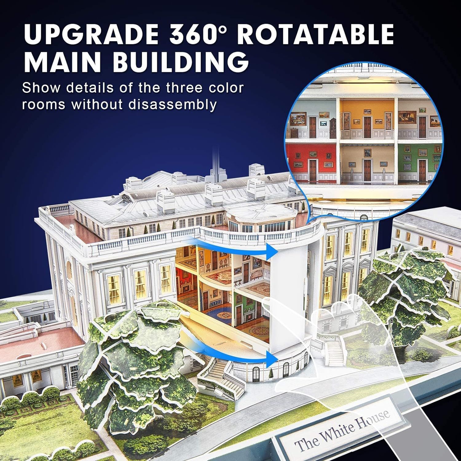 Mô Hình Giấy 3D Lắp Ráp CubicFun Nhà Trắng (151 mảnh, The White House) L529h - PP070 