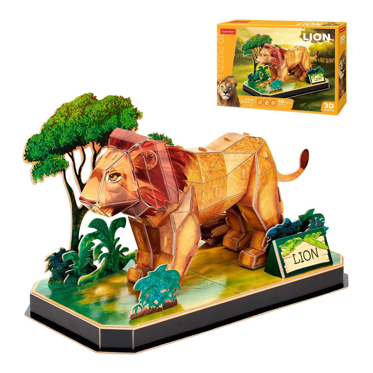  Mô Hình Giấy 3D Lắp Ráp CubicFun Con Sư Tử (40 mảnh, Lion) P856h - PP003 