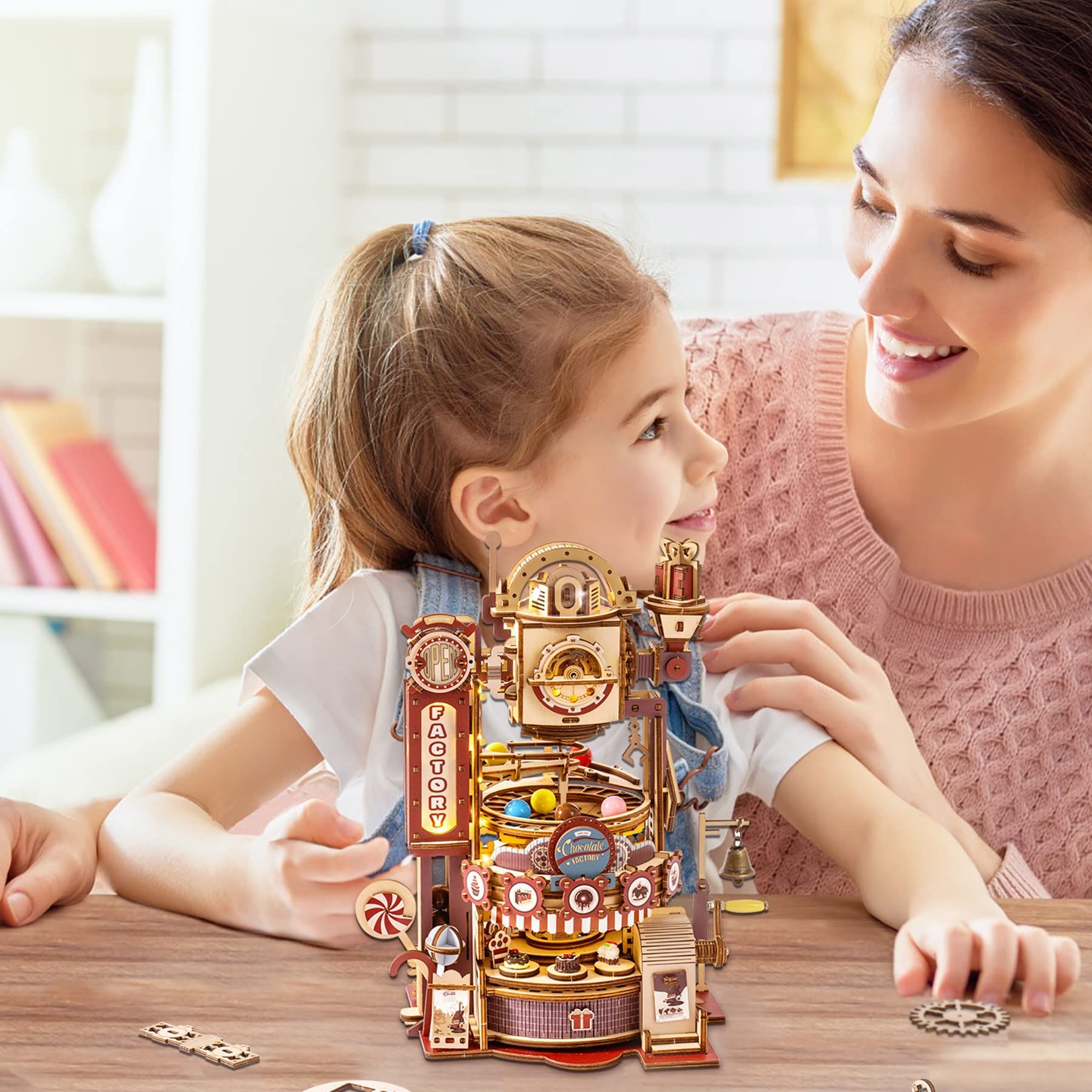  Mô Hình Gỗ 3D Lắp Ráp ROBOTIME ROKR Xưởng Sản Xuất Socola (420 mảnh, Marble Chocolate Factory) LGA02 – WP240 