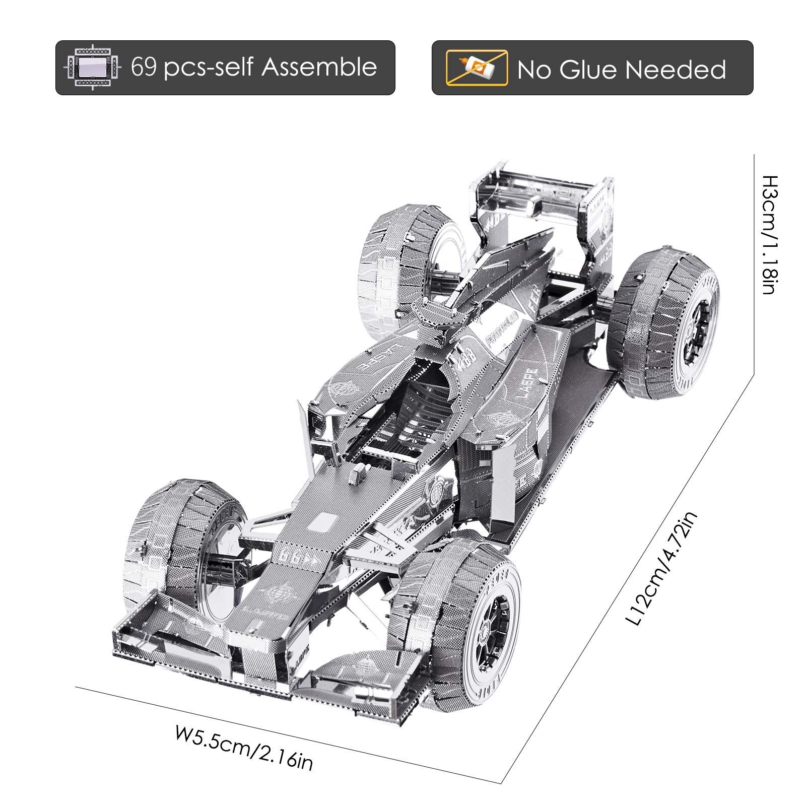  Mô Hình Kim Loại Lắp Ráp 3D Piececool Xe F1 (69 mảnh, Racing) P052-S – MP148 