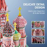  Mô Hình Giấy 3D Lắp Ráp CubicFun Nhà Thờ Chính Tòa Thánh Vasily (224 mảnh, Saint Basil's Cathedral, Đèn LED) L519h - PP076 