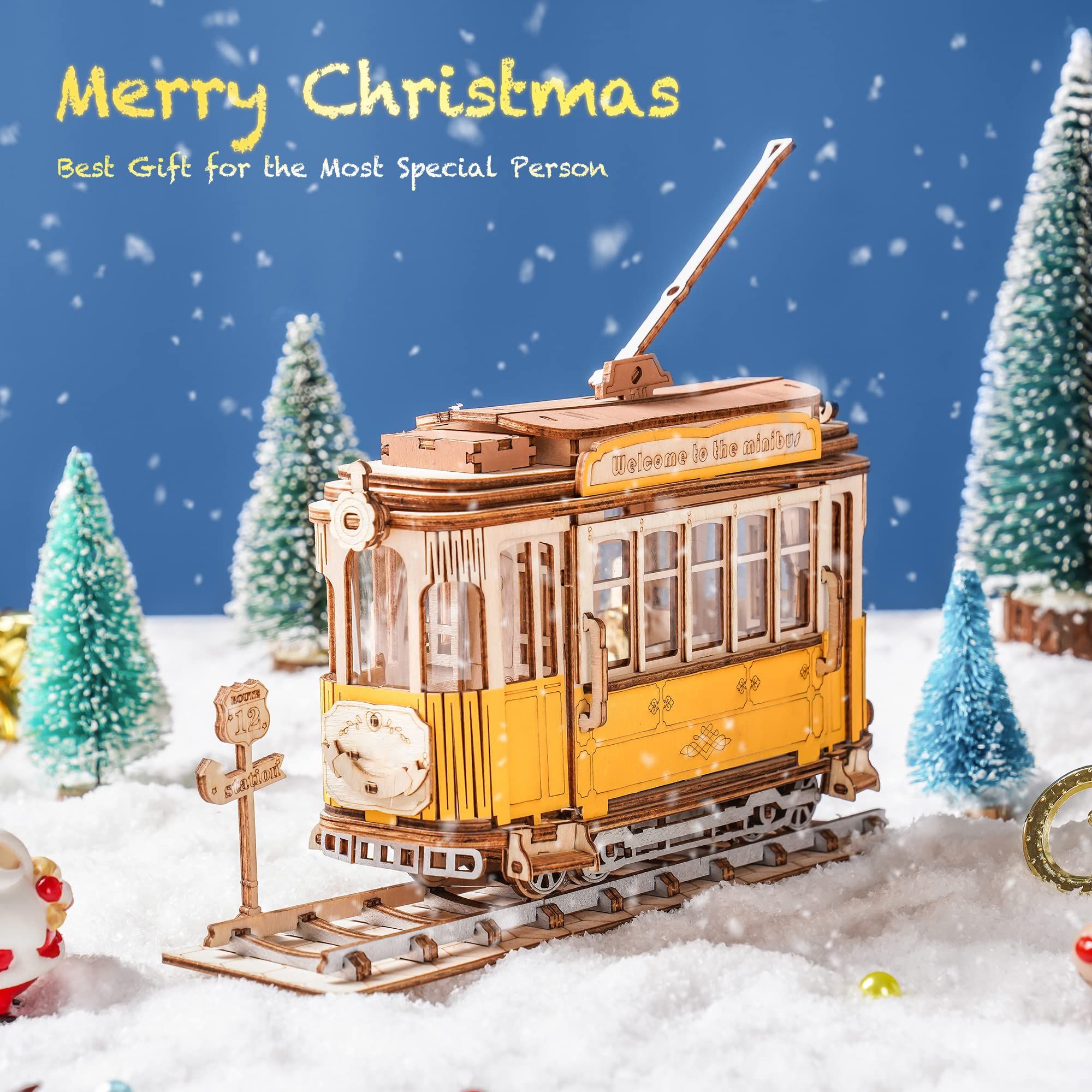  Mô Hình Gỗ 3D Lắp Ráp ROBOTIME Xe Điện Cổ Điển (92 mảnh, Classic Cable Car) TG505 – WP185 