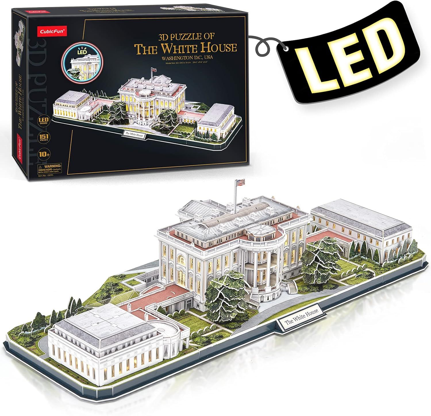  Mô Hình Giấy 3D Lắp Ráp CubicFun Nhà Trắng (151 mảnh, The White House) L529h - PP070 