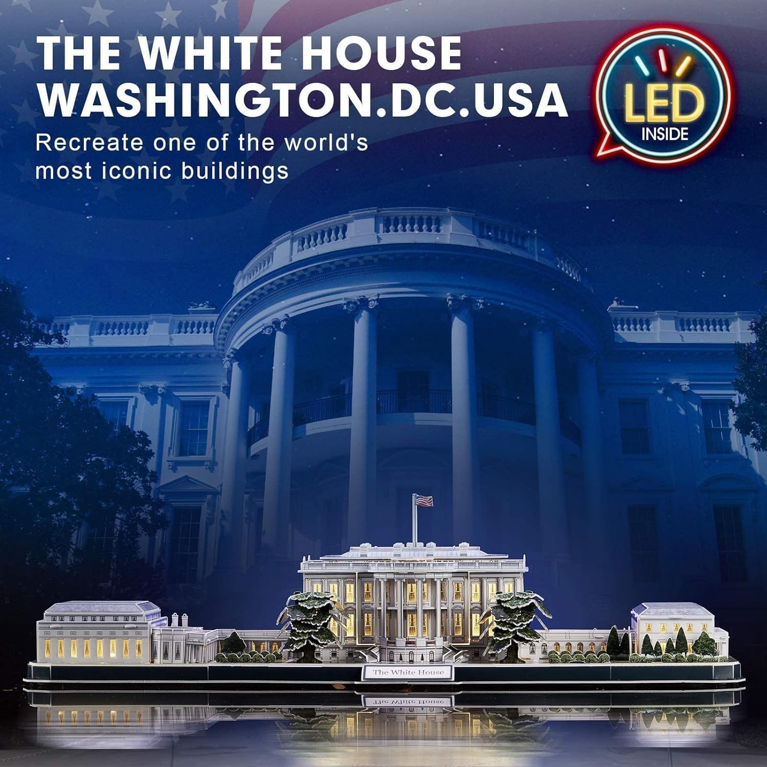  Mô Hình Giấy 3D Lắp Ráp CubicFun Nhà Trắng (151 mảnh, The White House) L529h - PP070 