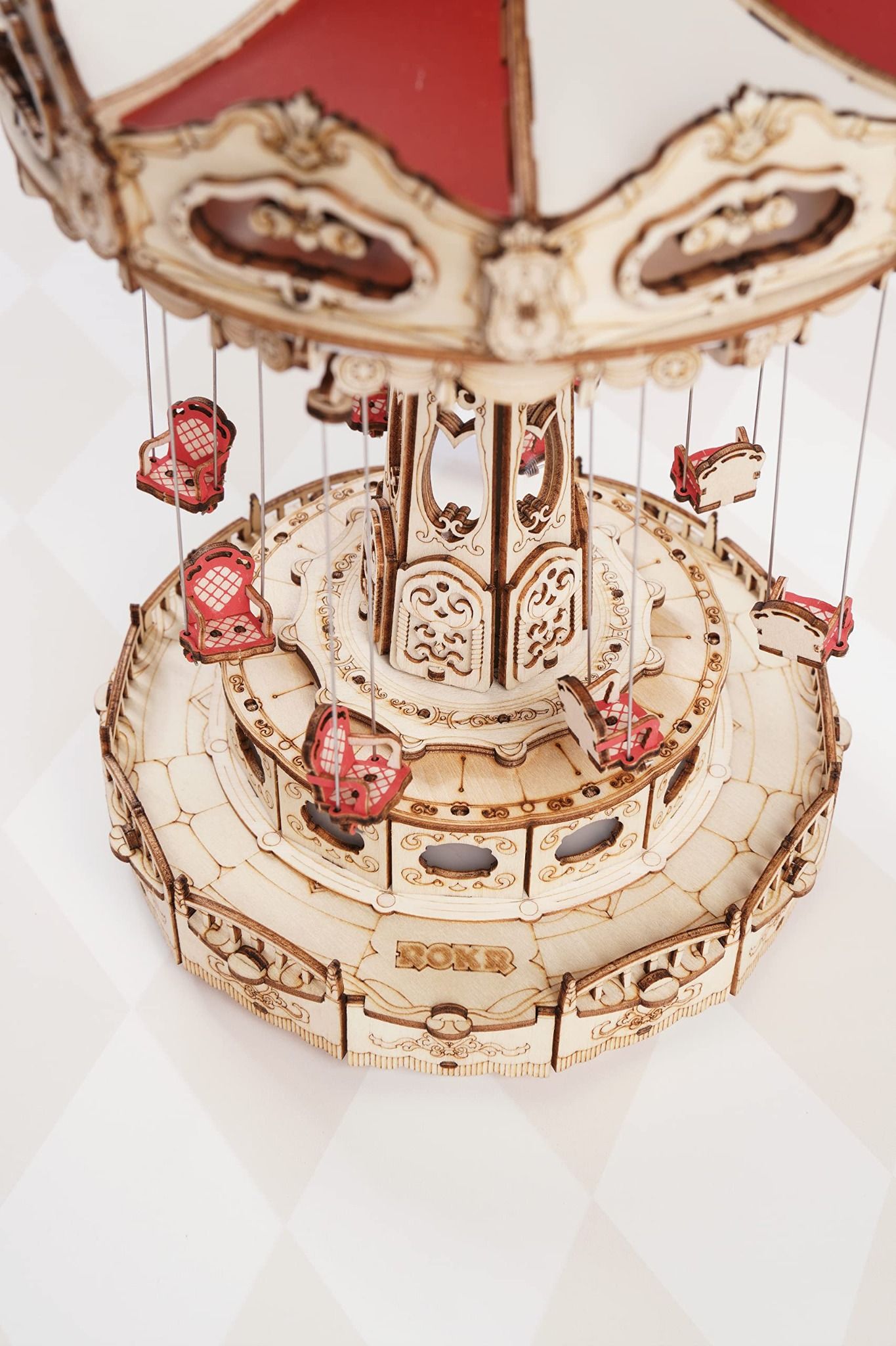  Mô Hình Gỗ 3D Lắp Ráp ROBOTIME ROKR Hộp Nhạc Xích Đu Quay (289 mảnh, Swing Ride) EA02 – WP245 