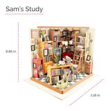  Mô Hình Gỗ 3D Lắp Ráp ROBOTIME DIY Dollhouse Nhà Tí Hon (221 mảnh, Sam's Study) DG102 – WP041 