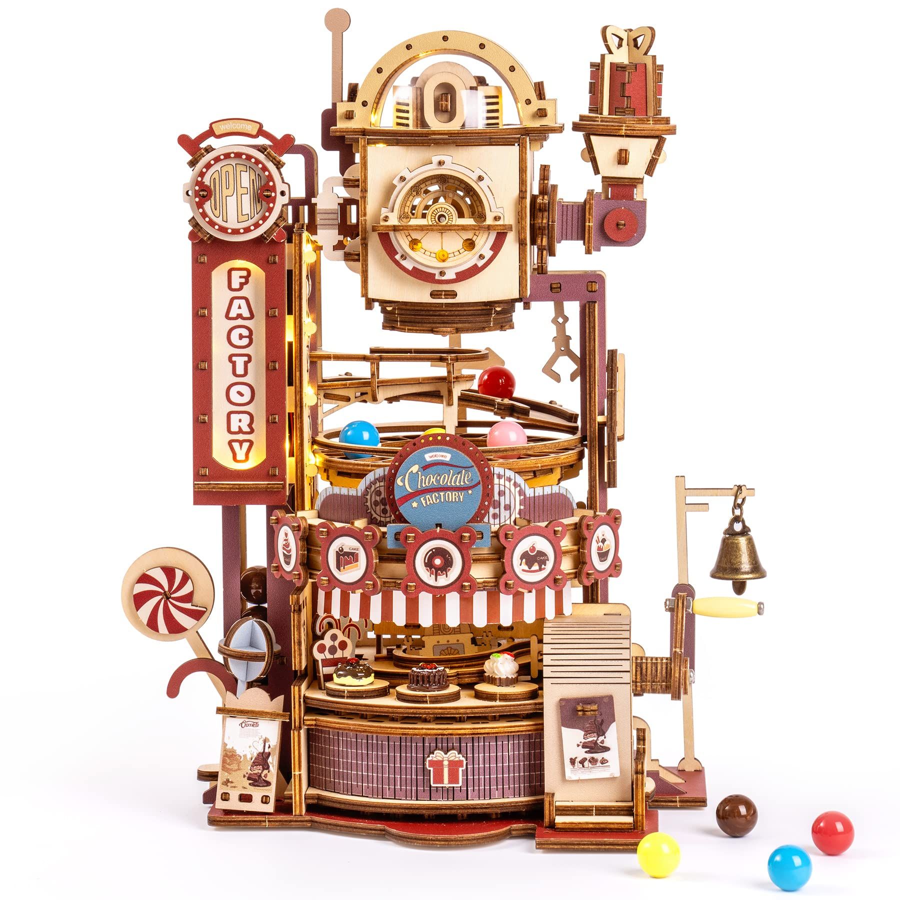  Mô Hình Gỗ 3D Lắp Ráp ROBOTIME ROKR Xưởng Sản Xuất Socola (420 mảnh, Marble Chocolate Factory) LGA02 – WP240 