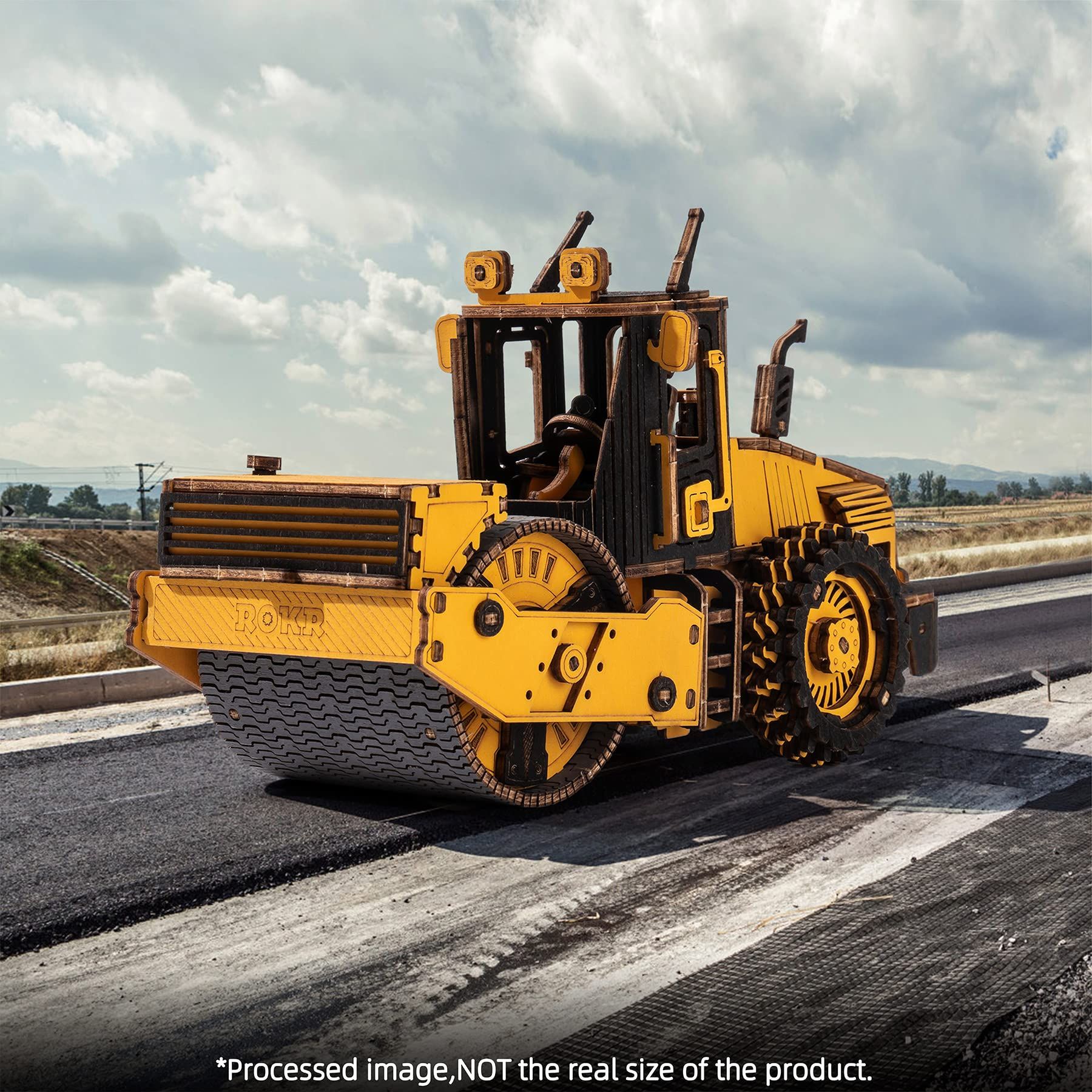  Mô Hình Gỗ 3D Lắp Ráp ROBOTIME ROKR Xe Lu (225 mảnh, Road Roller) TG701K – WP250 