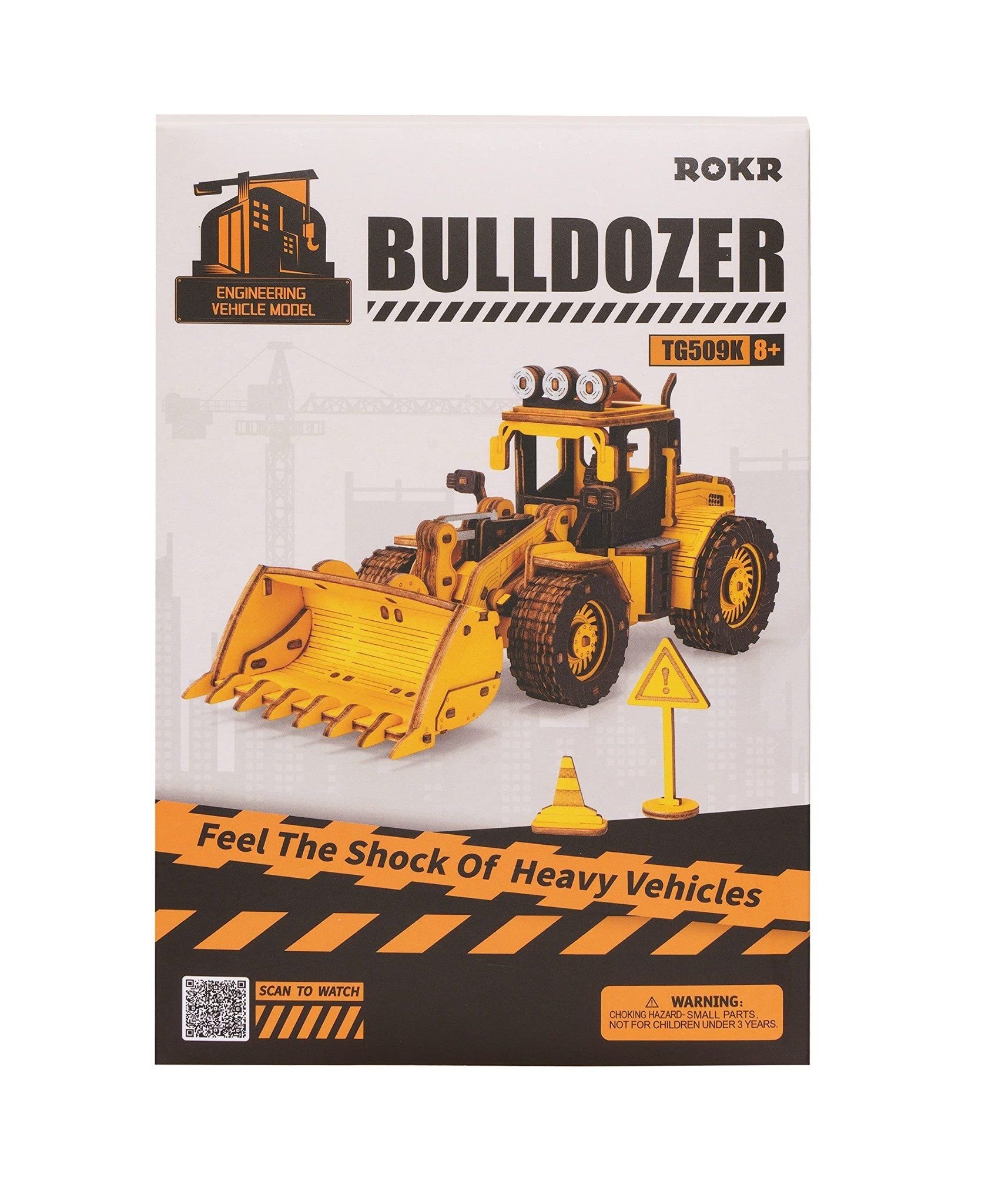  Mô Hình Gỗ 3D Lắp Ráp ROBOTIME ROKR Xe Máy Ủi (211 mảnh, Bulldozer) TG509K – WP248 