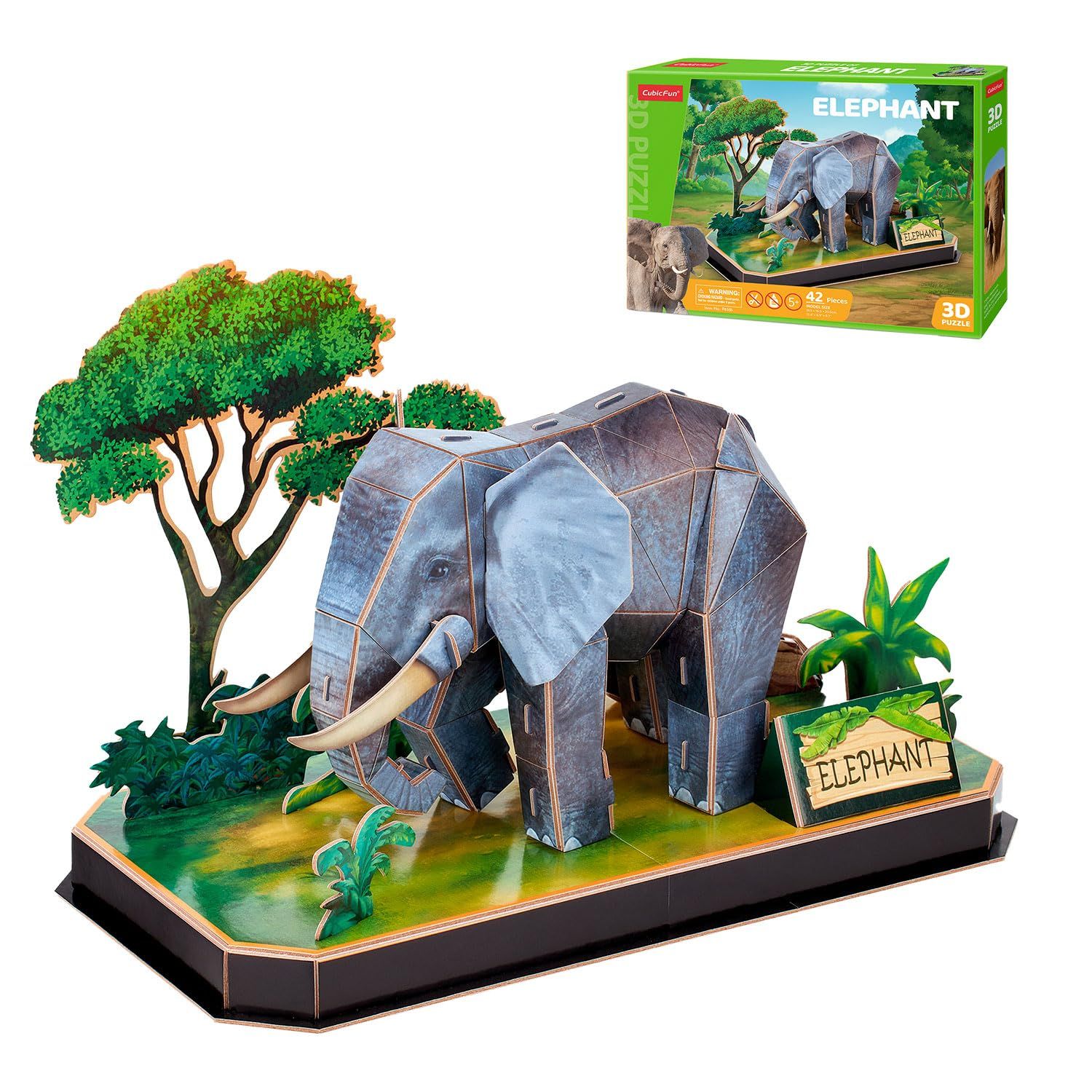  Mô Hình Giấy 3D Lắp Ráp CubicFun Con Voi (42 mảnh, Elephant) P858h - PP005 