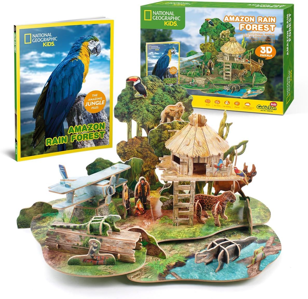  Mô Hình Giấy 3D Lắp Ráp CubicFun Khu Rừng Mưa Nhiệt Đới Amazon (43 mảnh, National Geographic Amazon Rain Forest) DS0979h - PP054 