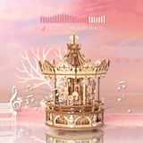  Mô Hình Gỗ 3D Lắp Ráp ROBOTIME ROKR Hộp Nhạc Vòng Xoay Ngựa Gỗ (384 mảnh, Romantic Carousel) AMK62 - WP197 