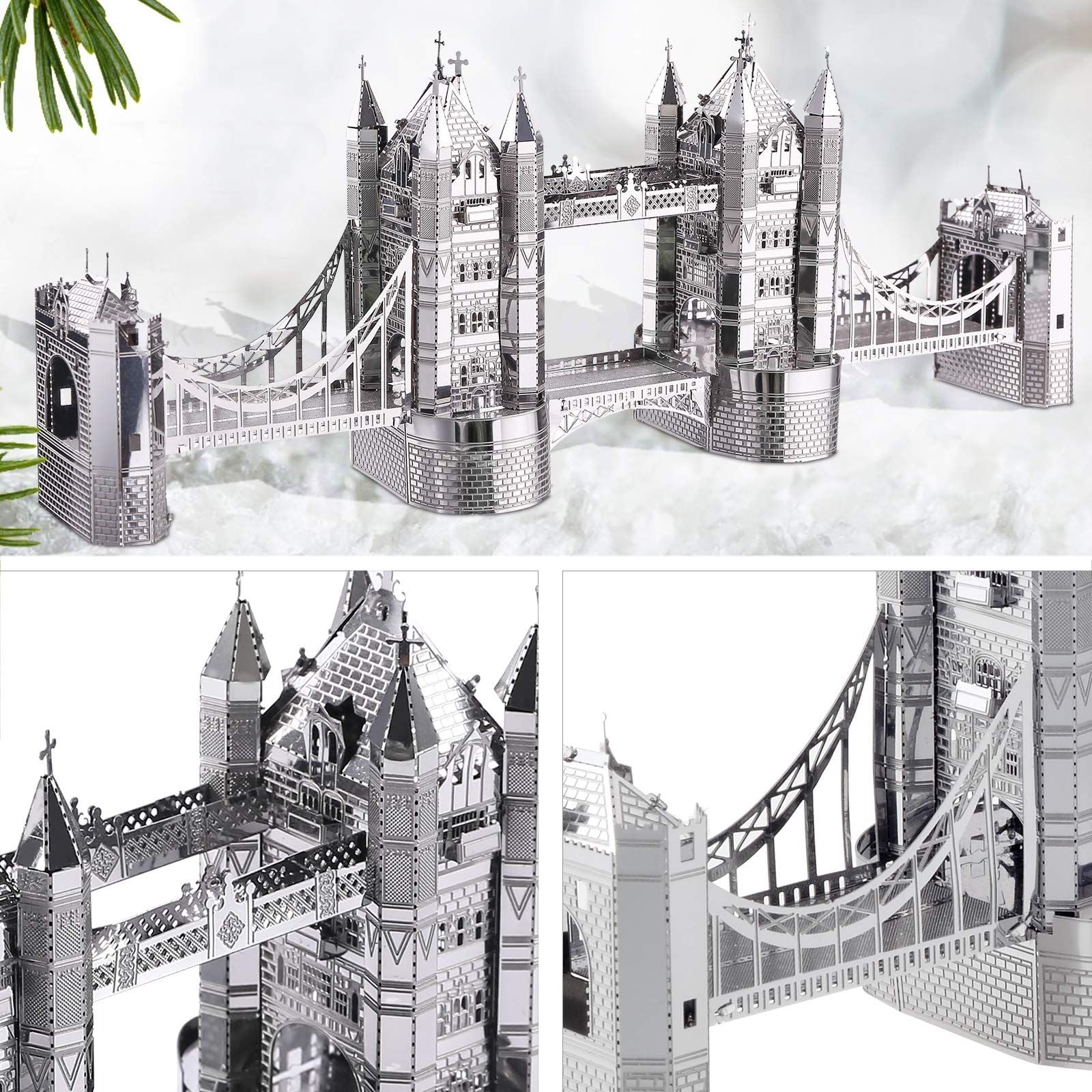 Mô Hình Kim Loại Lắp Ráp 3D Piececool Cầu Tháp Luân Đôn (65 mảnh, Tower Bridge of London) HP009-S – MP370 
