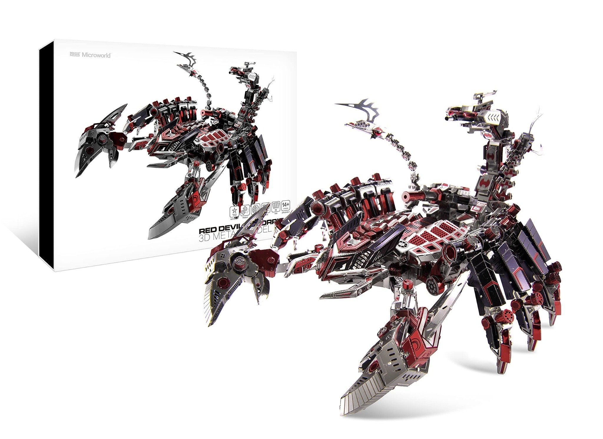  Mô Hình Kim Loại Lắp Ráp 3D Microworld Bò Cạp Bóng Đêm (746 mảnh, Red Devil Scorpion) D003 – MP531 