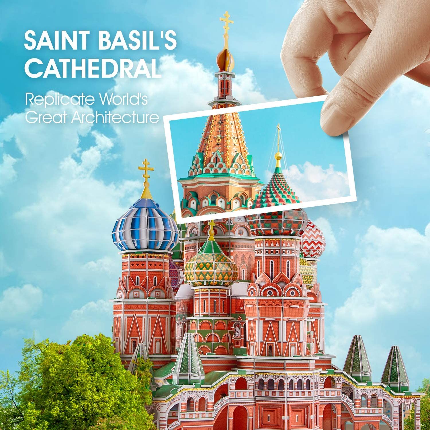  Mô Hình Giấy 3D Lắp Ráp CubicFun Nhà Thờ Chính Tòa Thánh Vasily (224 mảnh, Saint Basil's Cathedral, Đèn LED) L519h - PP076 