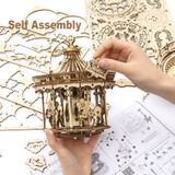  Mô Hình Gỗ 3D Lắp Ráp ROBOTIME ROKR Hộp Nhạc Vòng Xoay Ngựa Gỗ (384 mảnh, Romantic Carousel) AMK62 - WP197 