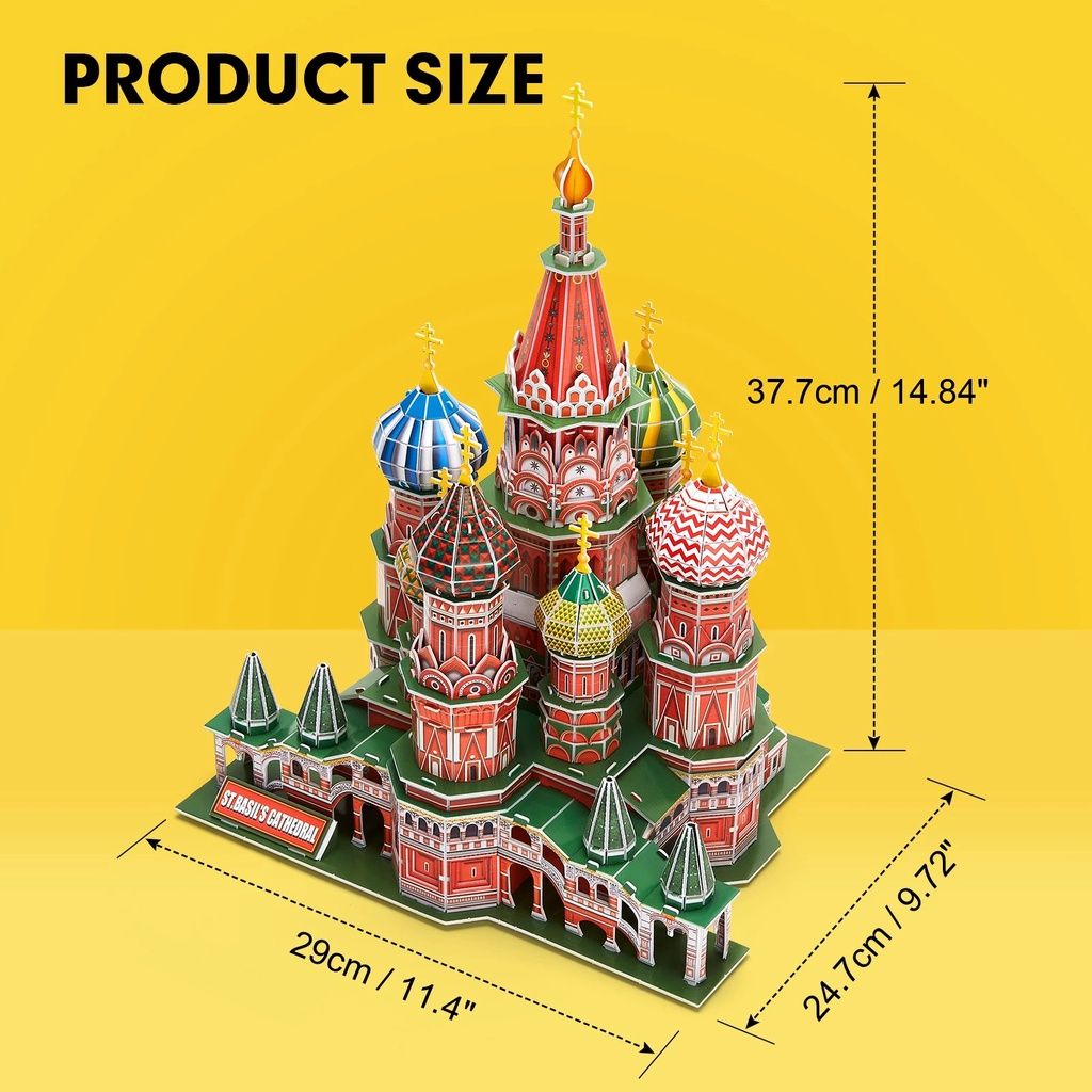  Mô Hình Giấy 3D Lắp Ráp CubicFun Nhà Thờ Chính Tòa Thánh Basil DS0999h (222 mảnh, National Geographic Saint Basil's Cathedral) - PP066 